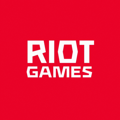 Riot Games Logo Red Background White Lettering GIF