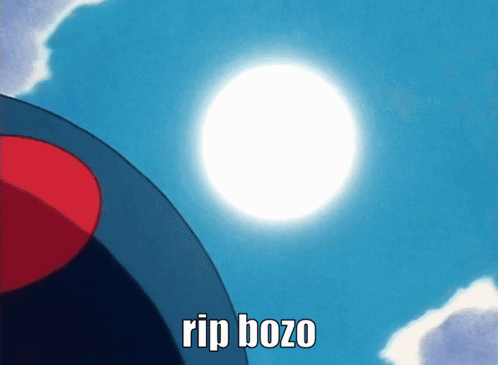 Rip Bozo Text On Blue Background GIF