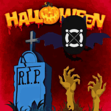 Rip Rest In Peace Halloween Graveyard GIF