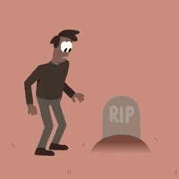 Rip Tombstone Ghost Scare Funny Run GIF