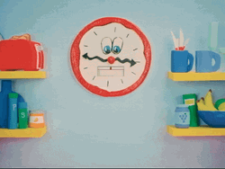 Rise And Shine Cartoon Wall Clock GIF
