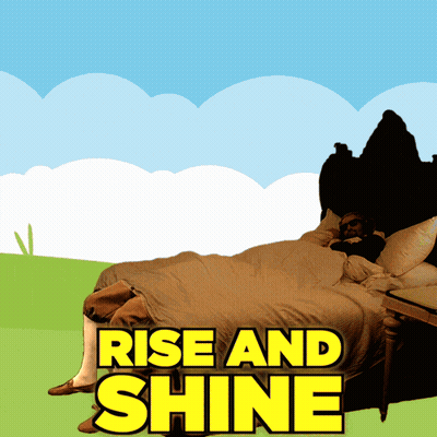 Rise And Shine Poster Man In Bed GIF