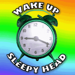 Rise And Shine Sleepy Head Alarm Clock GIF