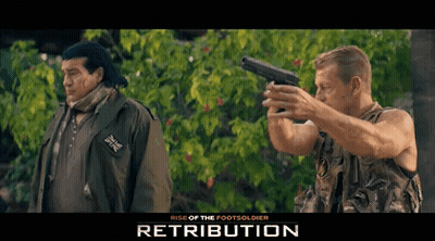 Rise Of The Footsoldier Movie Poster Two Men Holding Guns GIF