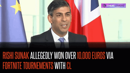 Rishi Sunak Allegedly Won Over 10,000 Euros Via Fortnite GIF