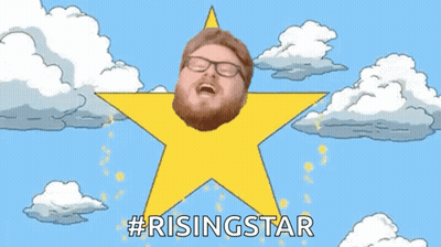 Rising Star Cartoon Head In Star GIF
