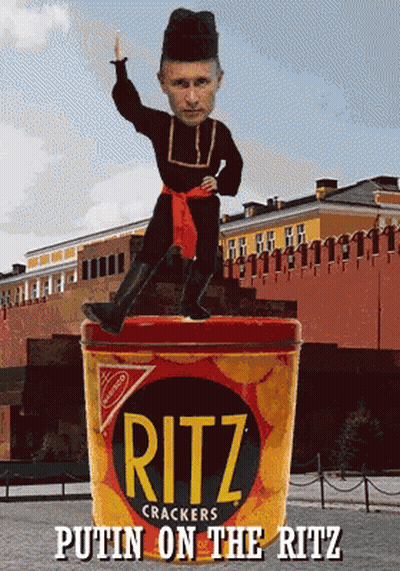Ritz Cracker Can With Man Head On Top GIF