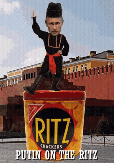 Ritz Crackers Can With Man On Top GIF