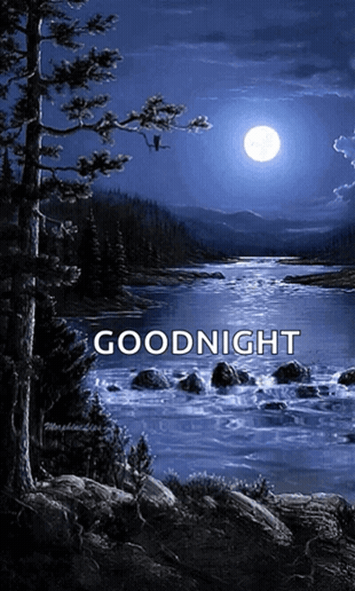 River At Night Saying Goodnight GIF