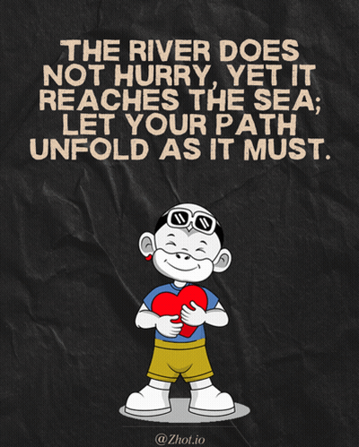 River Does Not Hurry Yet It Reaches Sea Let Your Path Unfold As It Must Poster GIF