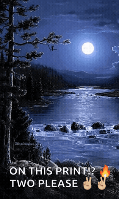 River Painting With Two Please Text GIF