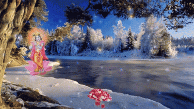 River With Tree And Flower GIF