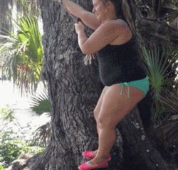River Woman Bungee Fail GIF