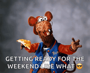 Rizzo The Rat Getting Ready For Pizza GIF