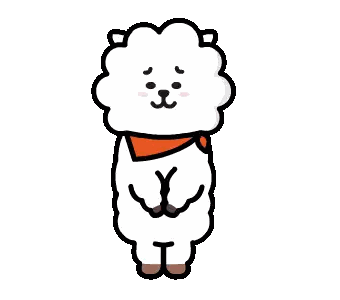 Rj From Bt21 Is A Sheep With A Scarf Around Its Neck . Sticker