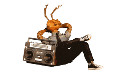 Roach Vibing Into Music GIF