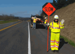 Road Construction Sign Slow Down GIF