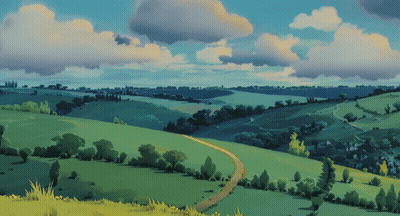 Road Through Green Field GIF