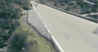 Road With Letter Y Painted On Side GIF