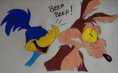 Roadrunner Kisses Coyote Beep GIF