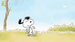 Roaming Snoopy Dance On The Forest  GIF