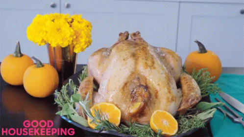 Roasted Chicken On Plate GIF