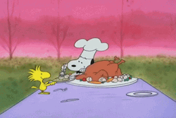 Roasted Chicken Peanuts Snoopy Thanksgiving GIF