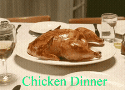 Roasted Chicken Saying Chicken Dinner GIF
