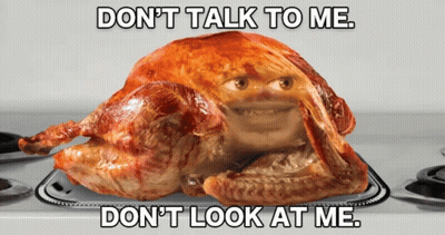 Roasted Turkey With Face And Text GIF