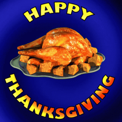 Roasted Turkey With Happy Thanksgiving GIF