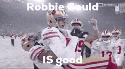 Robbie Could Is Good Is Written On A Football Player 'S Jersey GIF
