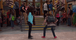 Robbie Karate Kick To Elizabeth Gillies GIF