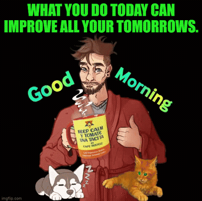Robed Man Thumbs Up Holding Coffee Mug GIF