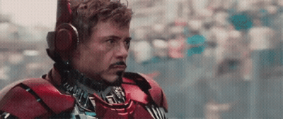 Robert Downey Jr. Wearing Headphones in Superhero Costume