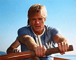 Robert Redford Rowing Boat Struggle GIF