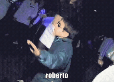 Roberto Dancing In Dark Room With People GIF