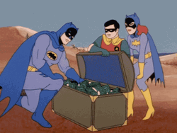 Robin And Batman Opening A Money Vault GIF