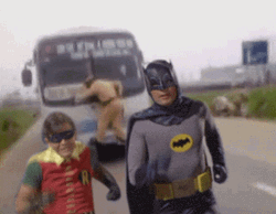Robin And Batman Running Away