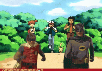Robin And Batman Walking Down Dirt Road GIF