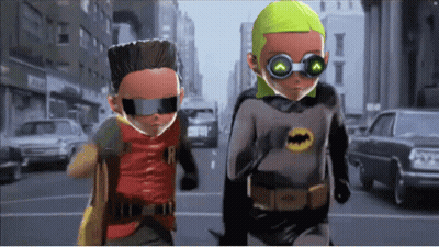 Robin And Batman Walking Down Street GIF