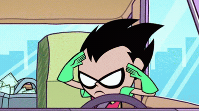Robin Driving Car Hands On Head GIF