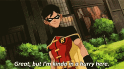 Robin Great But Kinda In A Hurry Here GIF