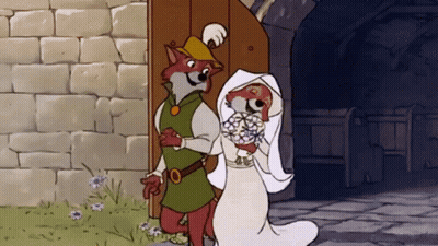 Robin Hood And Bride Standing At Door GIF