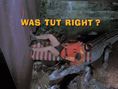 Robin Laying On Crocodile Saying Was Tut Right GIF