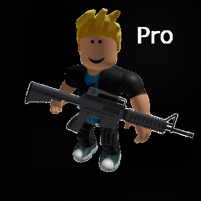 Roblox Character Holding Gun Saying Pro GIF
