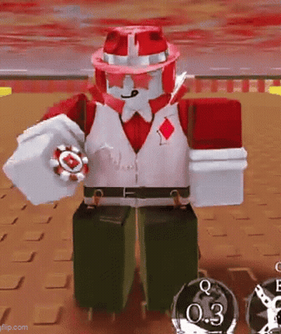 Roblox Character Holding Poker Chip And Card GIF
