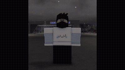 Roblox Character In Front Of Cafe Building GIF