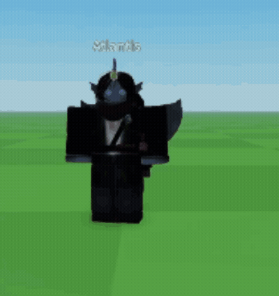 Roblox Character In Grassy Field With Blue Sky GIF