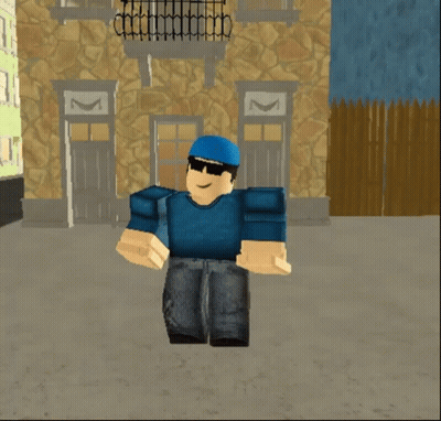Roblox Character In Sunglasses And Blue Hat GIF