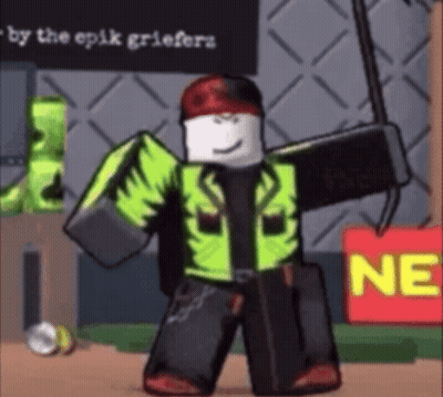 Roblox Character Next To New Sign GIF